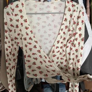 Rose crop top blouse